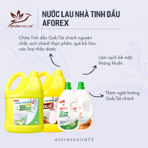 Nước lau nhà tinh dầu Aforex dung tích 4 lít hương Quế, Sả chanh